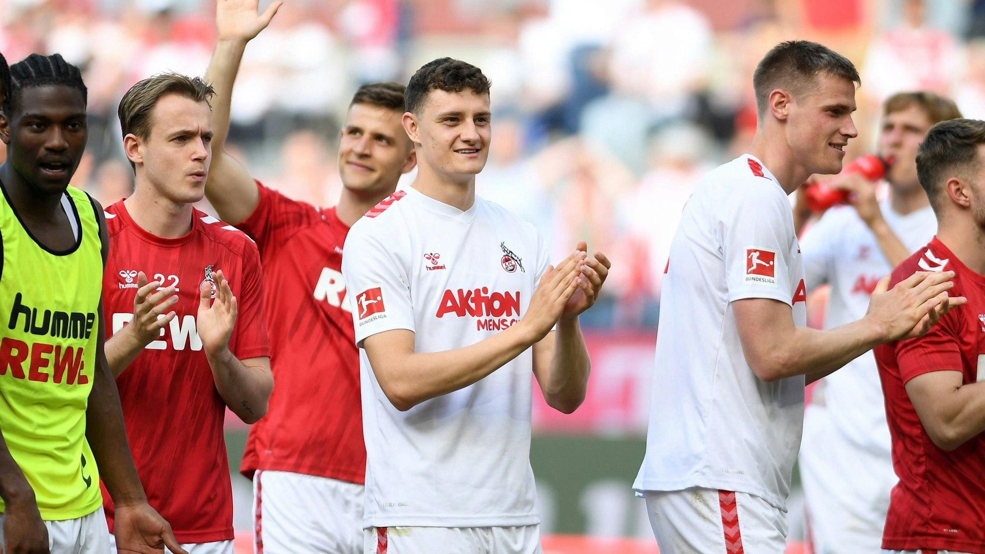 Eric Martel nach dem Sieg über Union Berlin; der U21-Nationalspieler will auch in der kommenden Saison im FC-Trikot Freude verbreiten.