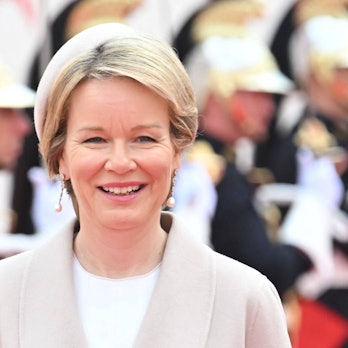 Königin Mathilde bei der Empfangszeremonie zum D-Day-Gedenken.