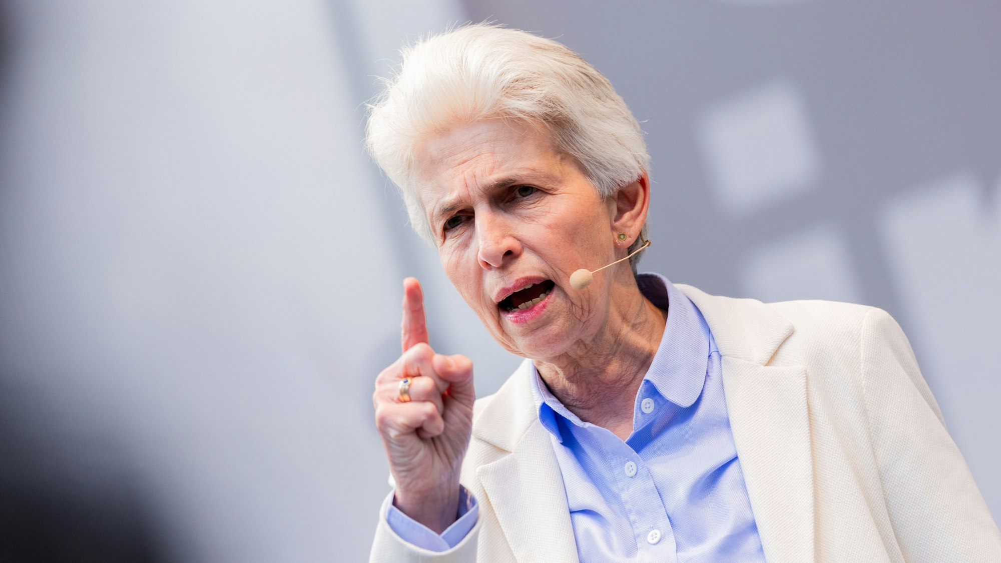 Marie-Agnes Strack-Zimmermann, FDP-Spitzenkandidatin/Europawahl 2024,  spricht beim Wahlkampfendspurt der FDP zur Europawahl 2024.