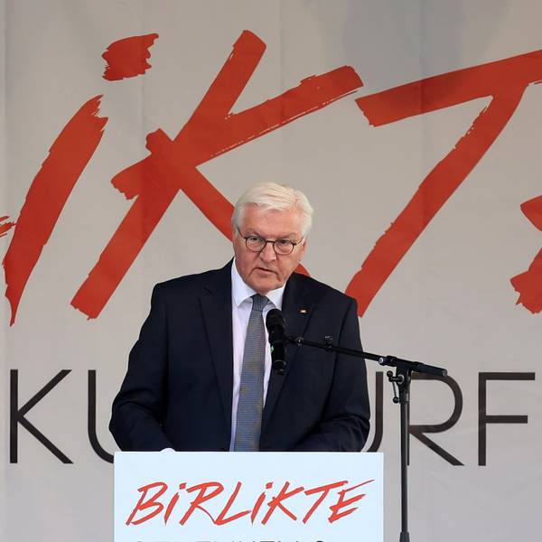 Bundespräsident Frank-Walter-Steinmeier sprach beim Gedenkfest an die Opfer des NSU in Köln-Mülheim.