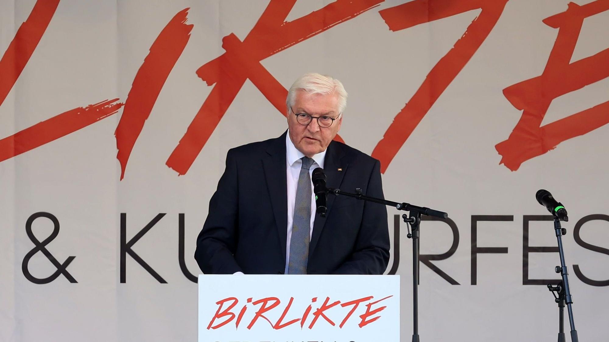 Bundespräsident Frank-Walter-Steinmeier sprach beim Gedenkfest an die Opfer des NSU in Köln-Mülheim.