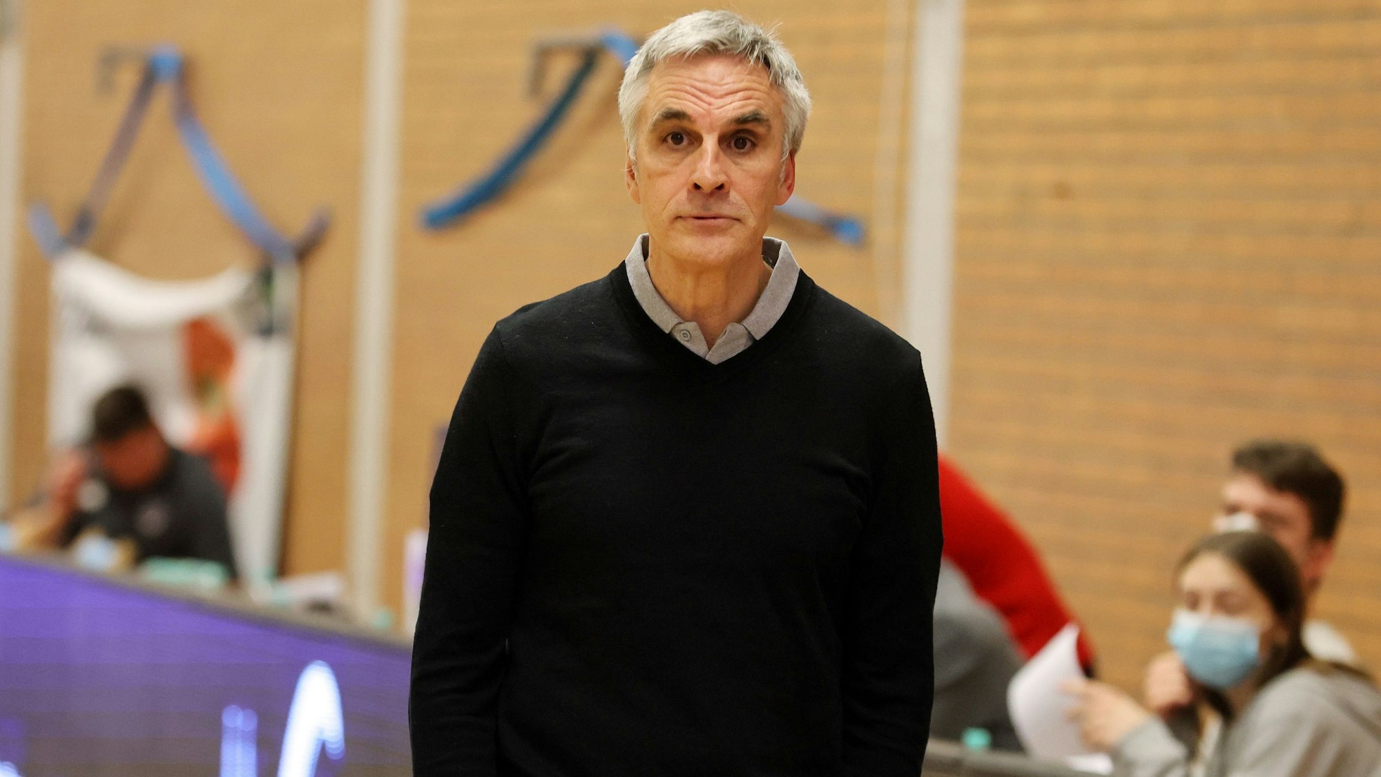 Rheinstars Köln vs. Eintracht Stahnsdorf,
Basketball, BARMER 2. Basketball Bundesliga ProB, Trainer Stephan Baeck (Rheinstars), 12.03.2022, Herbert Bucco