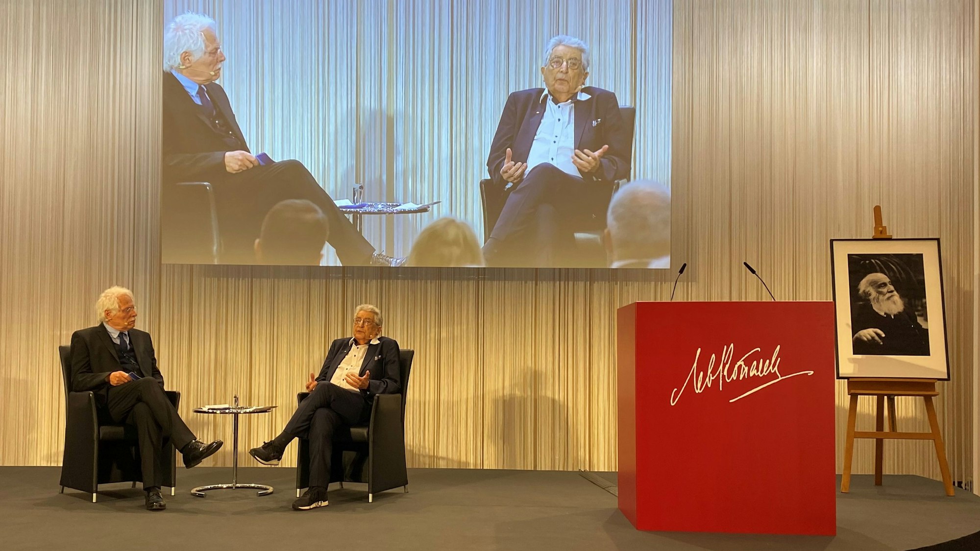 Thomas Roth und Gerhart Baum beim Lew-Kopelew-Preis 2024 in Köln