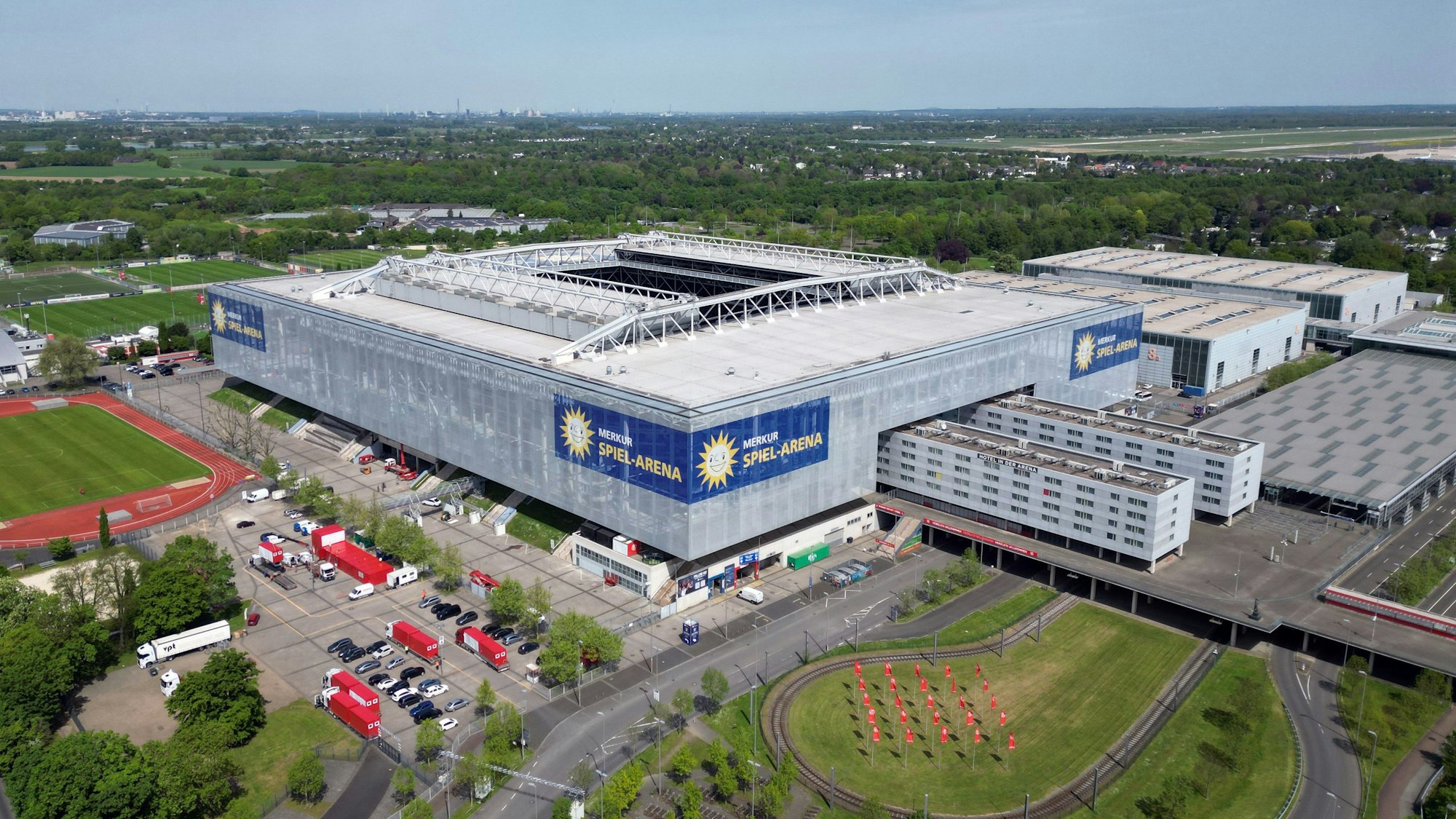Blick auf die Merkur Spiel-Arena
