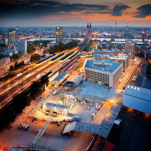 Die Baustelle der Messe-City im Jahr 2021.