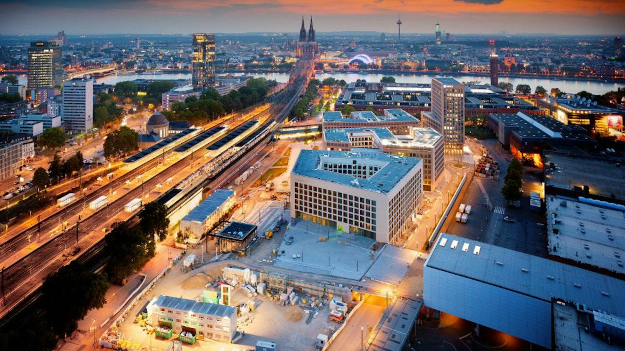 Die Baustelle der Messe-City im Jahr 2021.