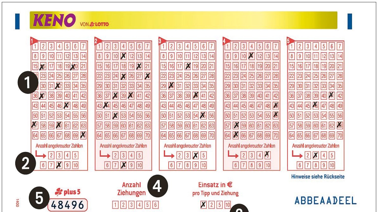 KENO-Spielschein