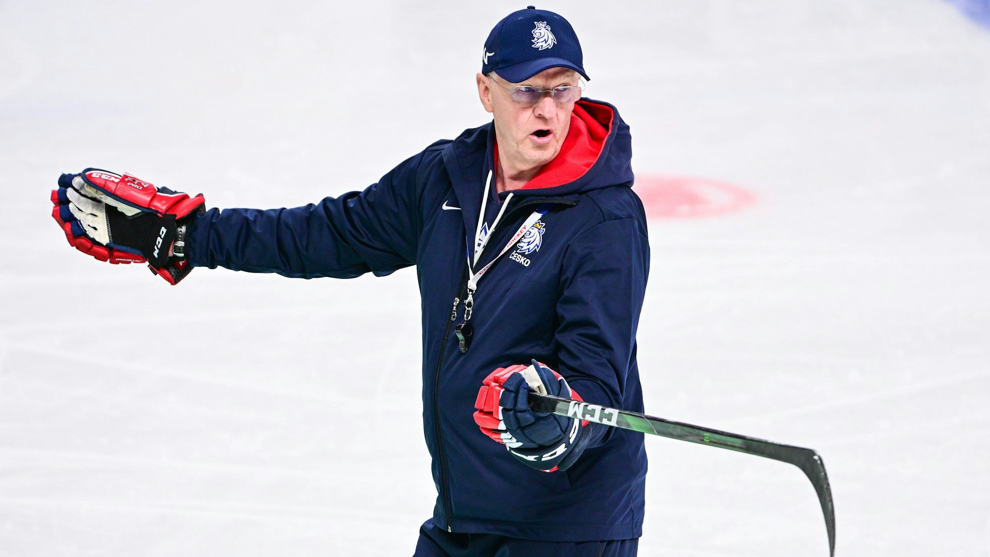Head Coach Kari Jalonen attends the morning warm-up of the Czech national Ice hockey, Eishockey team, within the IIHF Ice Hockey World Championship, WM, Weltmeisterschaft prior to the Group B match against Kazakhstan, on May 14, 2023, in Riga, Latvia. CTKxPhoto/DavidxTanecek CTKPhotoP2023051402156 PUBLICATIONxNOTxINxCZExSVK CTKPhotoP2023051402156