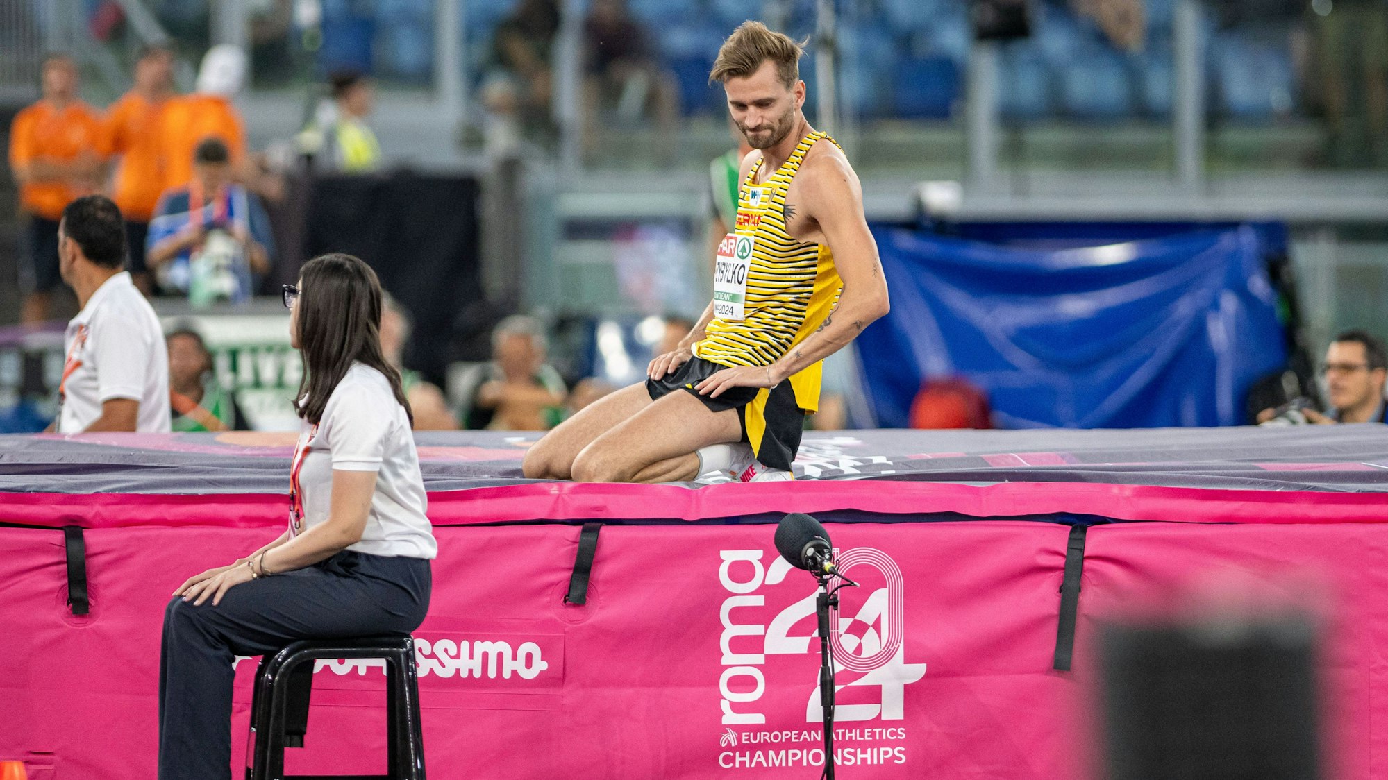 Mateusz PRZYBYLKO TSV Bayer 04 Leverkusen, GERMANY, High Jump Men, Hochsprung Maenner ITA, Leichtathletik, Athletics, European Athletics Championships Rome 24, Leichtathletik Europameisterschaften, 11.06.2024, ITA, Leichtathletik, Athletics, European Athletics Championships Rome 24, Leichtathletik Europameisterschaften, 11.06.2024, Rome *** Mateusz PRZYBYLKO TSV Bayer 04 Leverkusen, GERMANY , High Jump Men, High Jump Maenner ITA, Leichtathletik, Athletics, European Athletics Championships Rome 24, Leichtathletik Europameisterschaften, 11 06 2024, ITA, Leichtathletik, Athletics, European Athletics Championships Rome 24, Leichtathletik Europameisterschaften, 11 06 2024, Rome Copyright: xJanxPapenfussx EP_JPS
