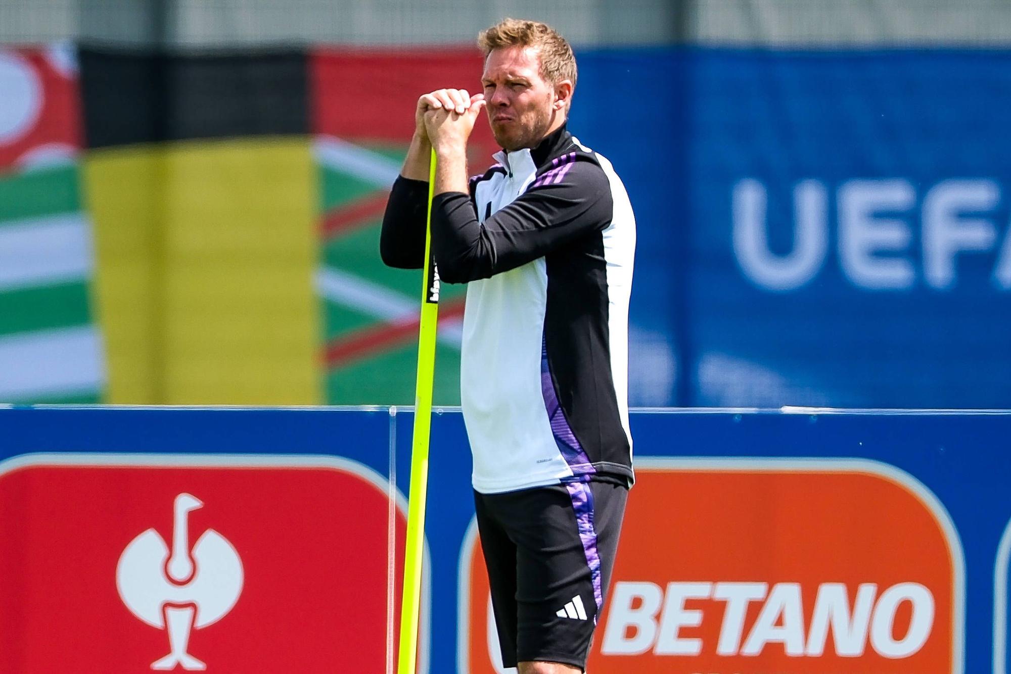 Julian Nagelsmann Deutschland , Trainer, GER, Abschlusstraining MD-1, Maenner Nationalmannschaft vor Deutschland vs Schottland, UEFA Europameisterschaft 2024, Fussball, Herzogenaurach, 13.06.2024. GER, Abschlusstraining MD-1, Maenner Nationalmannschaft vor Deutschland vs Schottland, UEFA Europameisterschaft 2024, Fussball, Herzogenaurach, 13.06.2024. Herzogenaurach *** Julian Nagelsmann Germany , Coach , GER, Final training MD 1, Mens national team ahead of Germany vs. Scotland, UEFA European Championship 2024, Football, Herzogenaurach, 13 06 2024 GER, Final training MD 1, Mens national team ahead of Germany vs. Scotland, UEFA European Championship 2024, Football, Herzogenaurach, 13 06 2024 Herzogenaurach Copyright: xEibner-Pressefoto/FlorianxWieganx EP_FWD