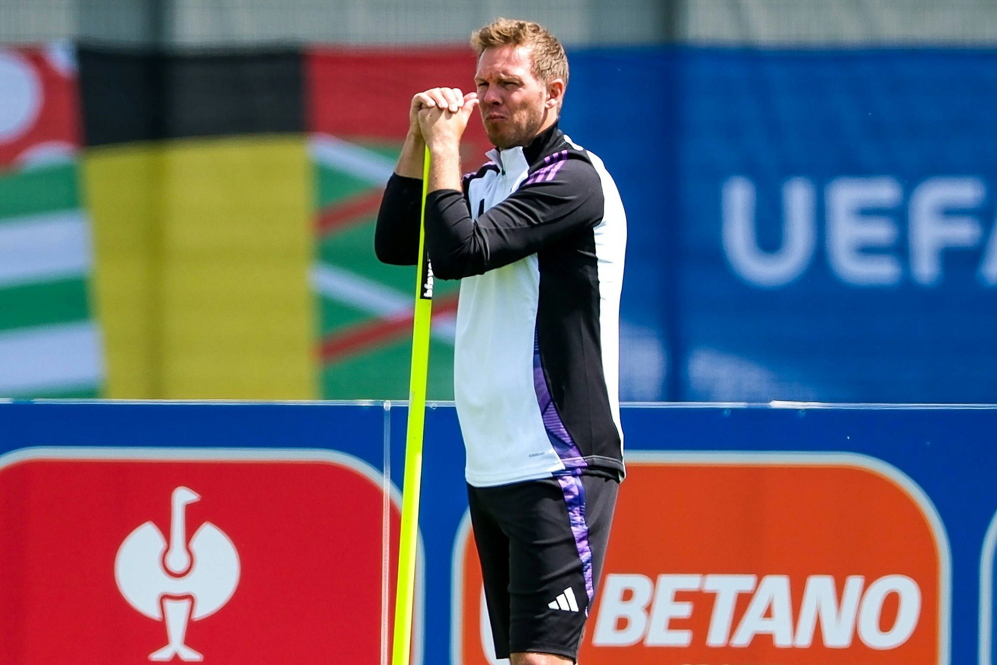 Julian Nagelsmann Deutschland , Trainer, GER, Abschlusstraining MD-1, Maenner Nationalmannschaft vor Deutschland vs Schottland, UEFA Europameisterschaft 2024, Fussball, Herzogenaurach, 13.06.2024. GER, Abschlusstraining MD-1, Maenner Nationalmannschaft vor Deutschland vs Schottland, UEFA Europameisterschaft 2024, Fussball, Herzogenaurach, 13.06.2024. Herzogenaurach *** Julian Nagelsmann Germany , Coach , GER, Final training MD 1, Mens national team ahead of Germany vs. Scotland, UEFA European Championship 2024, Football, Herzogenaurach, 13 06 2024 GER, Final training MD 1, Mens national team ahead of Germany vs. Scotland, UEFA European Championship 2024, Football, Herzogenaurach, 13 06 2024 Herzogenaurach Copyright: xEibner-Pressefoto/FlorianxWieganx EP_FWD