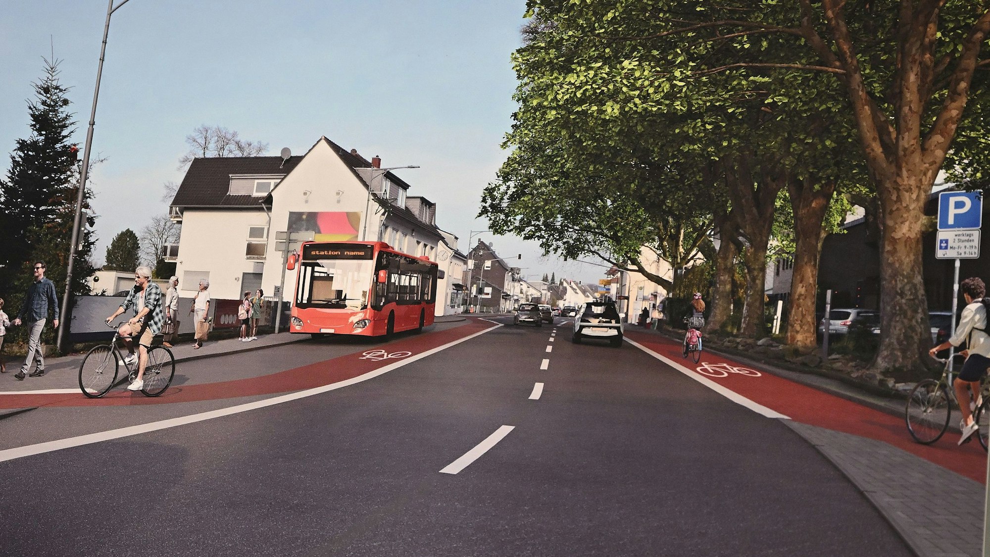 So könnte es auf der Altenberger-Dom-Straße einmal aussehen.