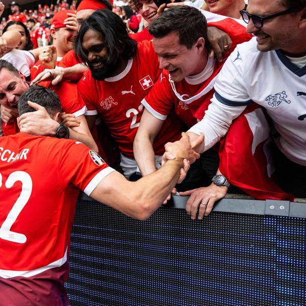 Hungary v Switzerland: Group A - UEFA EURO, EM, Europameisterschaft,Fussball 2024 Fabian Schaer is celebrating victory with fans during the UEFA EURO 2024 group stage match between Hungary and Switzerland at Cologne Stadium on June 15, 2024 in Cologne, Germany. Cologne NRW Germany PUBLICATIONxNOTxINxFRA Copyright: xHeshamxElsherifx originalFilename:elsherif-hungaryv240615_np01g.jpg