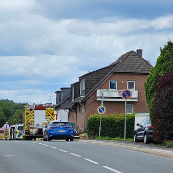 Die gesperrte Durchfahrt in Nagelsbaum am Samstag, 15. Juni 2024