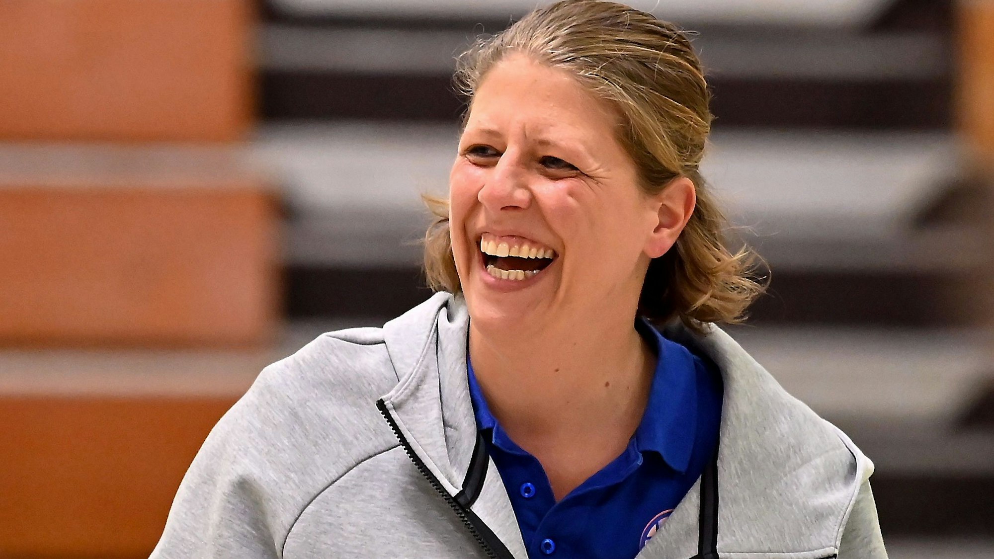09.04.2022, Basketball-Opladen-Bad Homburg Coach: Grit Schneider (Opladen) Foto: Uli Herhaus