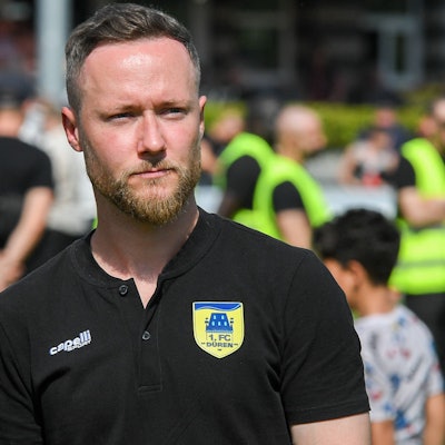 Martin Grund Co-Trainer 1. FC Düren, Porträt, Portrait, 11.05.2024, Düren Deutschland, Fussball, Regionalliga West, 1. FC Düren - TSV Alemannia Aachen *** Martin Grund Co Coach 1 FC Düren , Portrait, Portrait, 11 05 2024, Düren Germany , Football, Regionalliga West, 1 FC Düren TSV Alemannia Aachen xmhx