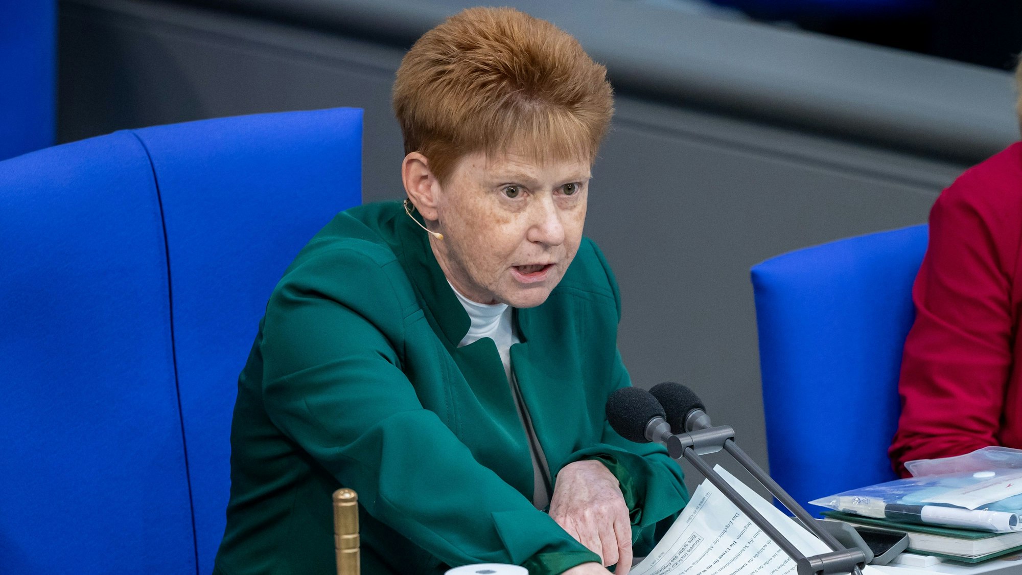 Petra Pau (Die Linke), Bundestagsvizepräsidentin spricht im Bundestag.