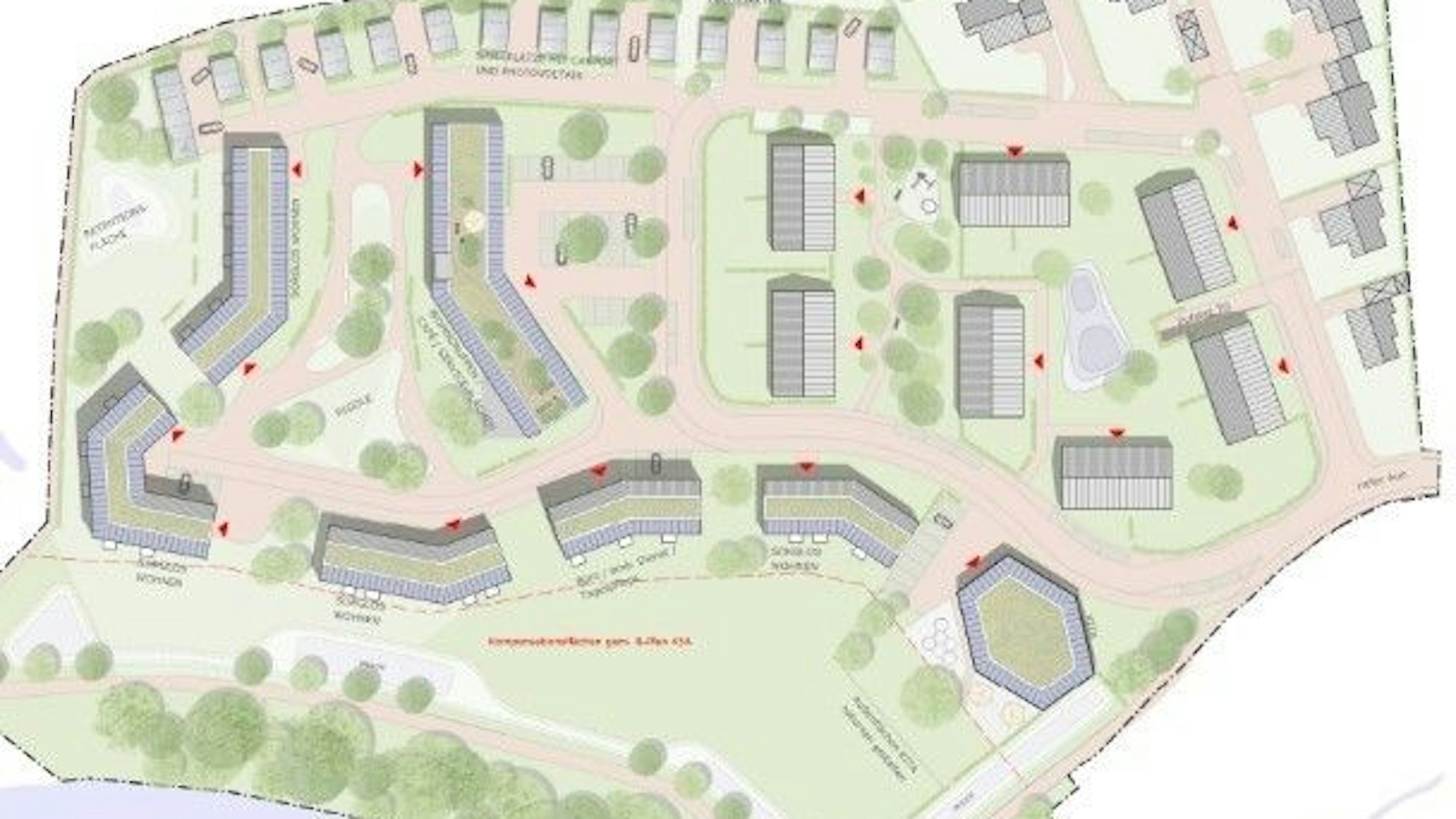 Architektenplan für die Bebauung der Penny-Wiese in Odenthal-Osenau.