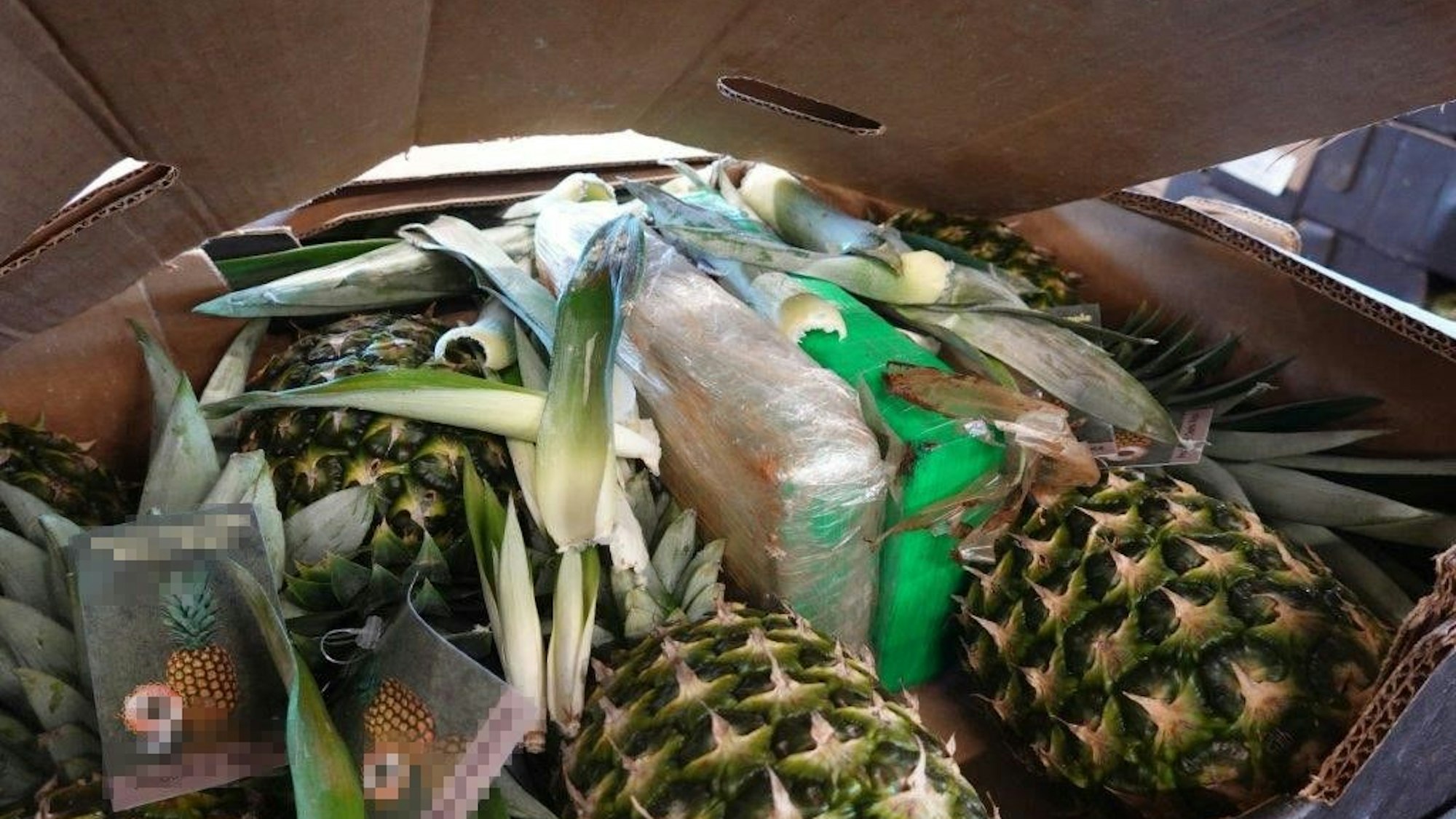 Das Kokain sollte unter anderem in solchen Kartons mit Ananas-Lieferungen aus Südamerika eingeschmuggelt werden.