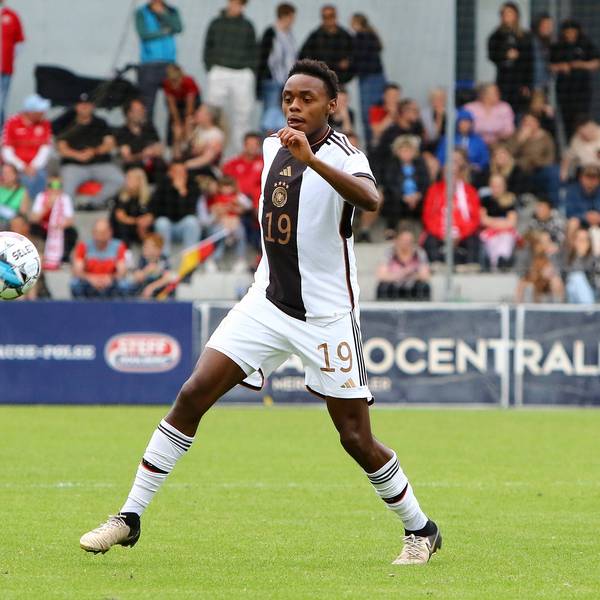 Chilohem Onuoha bei seinem Debüt für die deutsche U19-Nationalmannschaft.