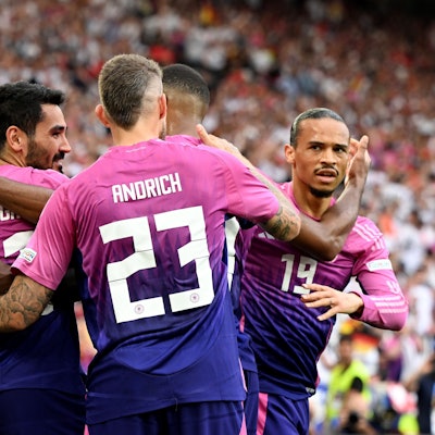Das DFB-Team jubelt nach dem Treffer von Ilkay Gündogan zum 2:0.