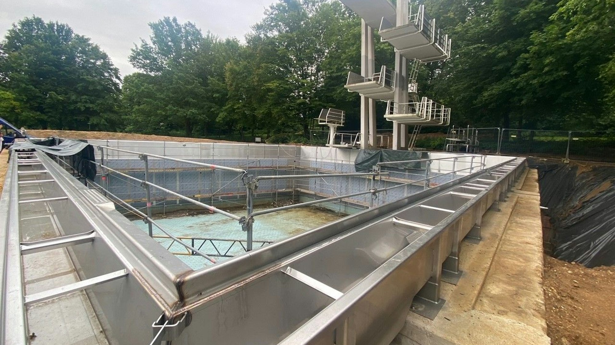 Auf dem Bild ist die Baustelle des Springerbeckens zu sehen.