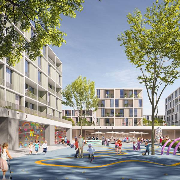 Entwurf für das Neubauprojekt von Aldi am Grünen Weg in Ehrenfeld.