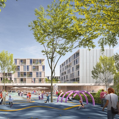 Entwurf für das Neubauprojekt von Aldi am Grünen Weg in Ehrenfeld.