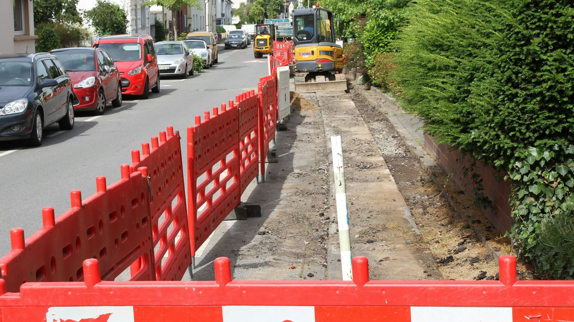 Glasfaserausbau der Telekom in Siegburg.