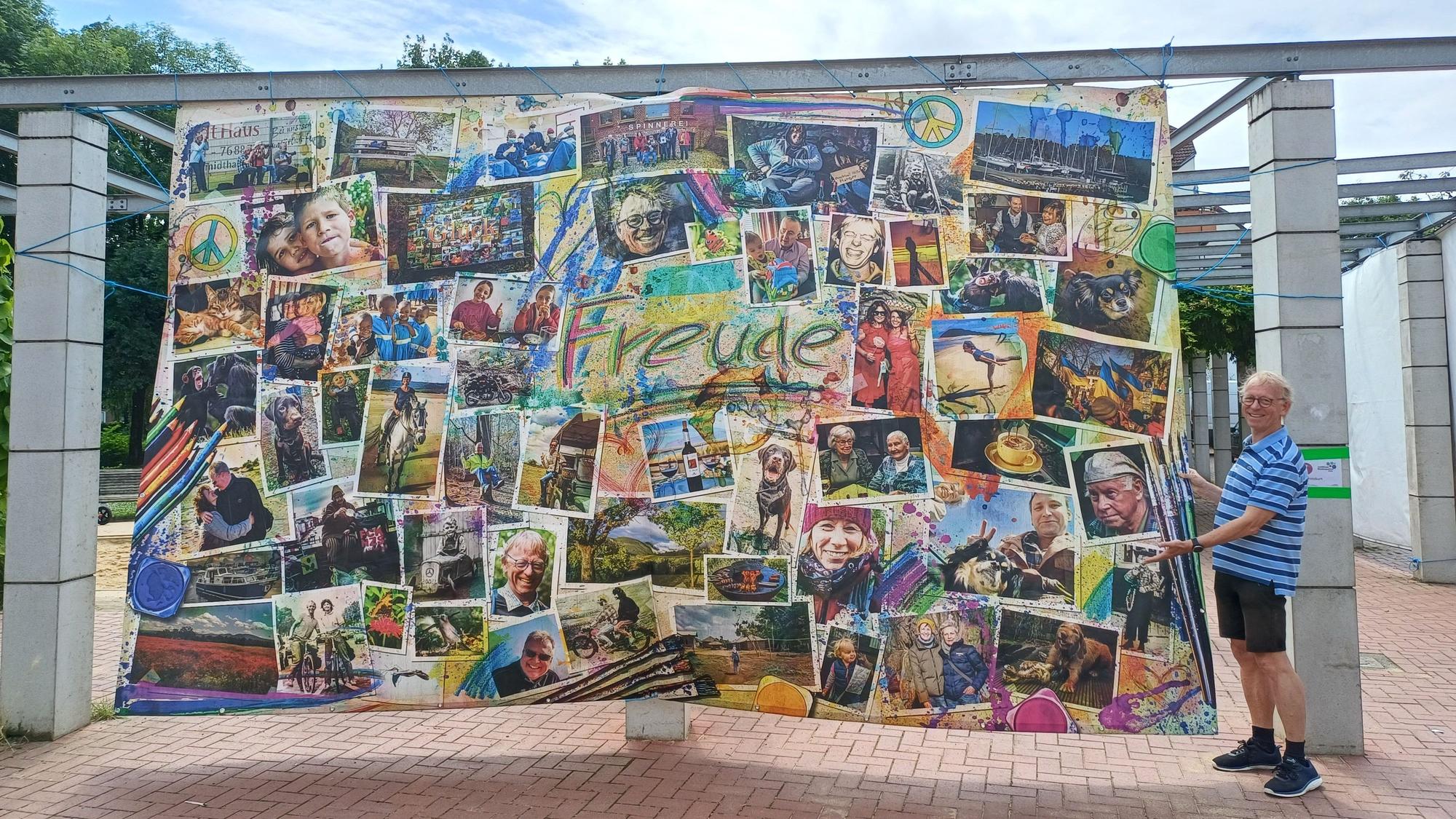 Auf der Straßengalerie 2024 zeigte Peter Thönes eine Collage aus seinem Fotokursus.