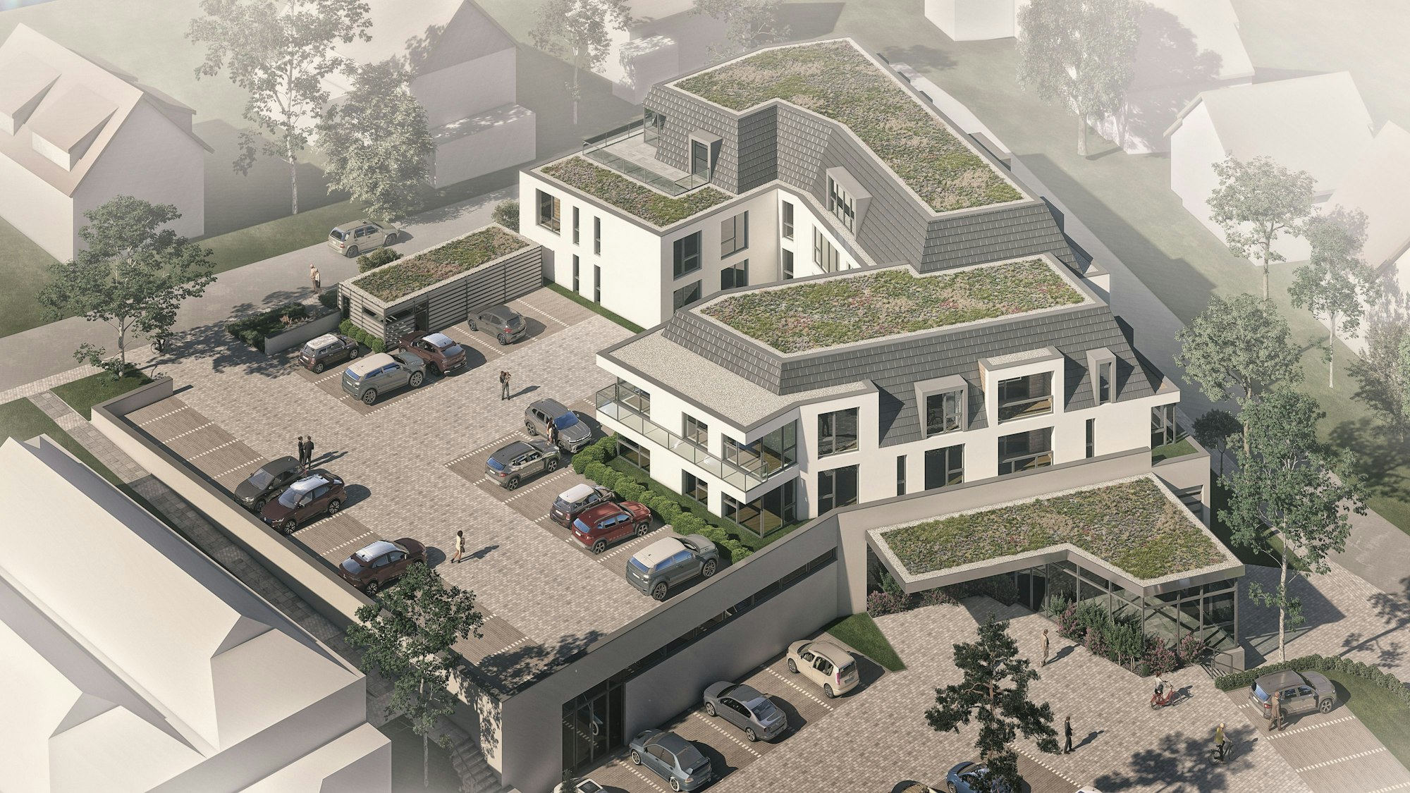 Ein Entwurf für ein Supermarktgebäude