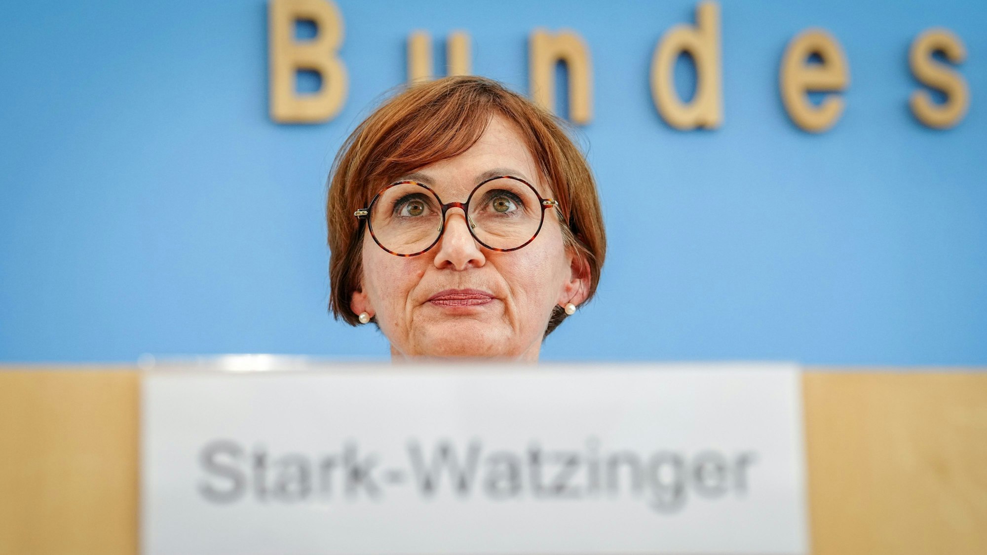 Bettina Stark-Watzinger (FDP), Bundesministerin für Bildung und Forschung, bei der Bundespressekonferenz.