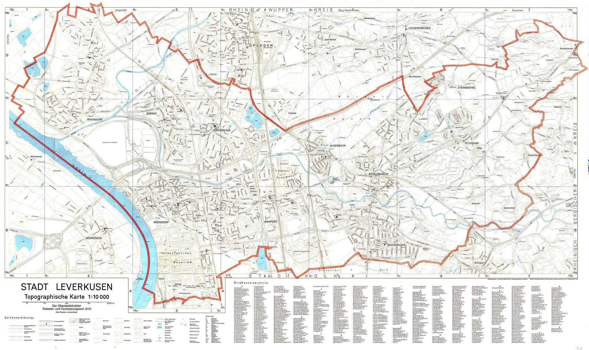 Die Stadt Leverkusen 1970.