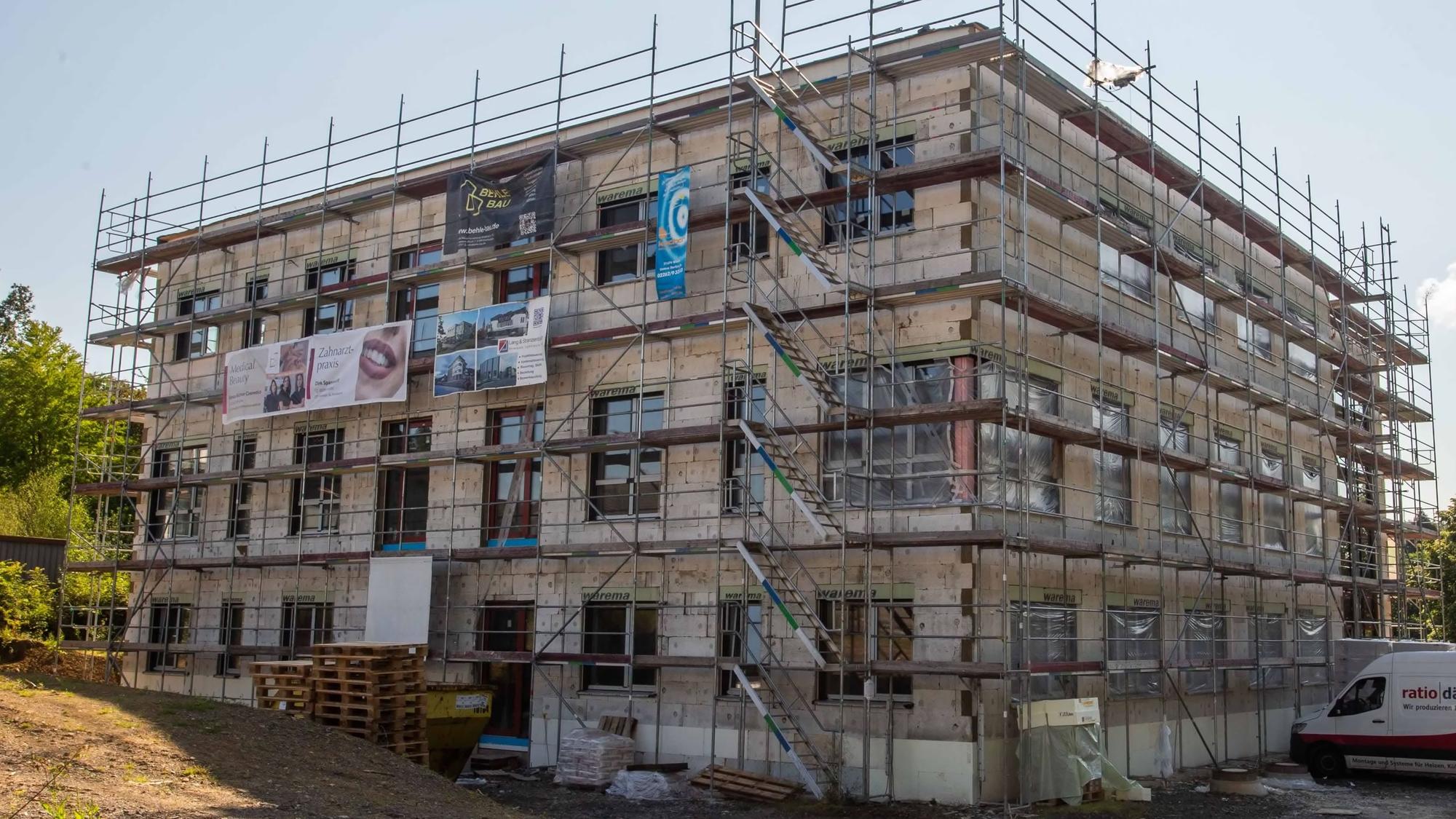 Blick auf die Baustelle des Medicenters in Nümbrecht. Dort soll das KMVZ einziehen.