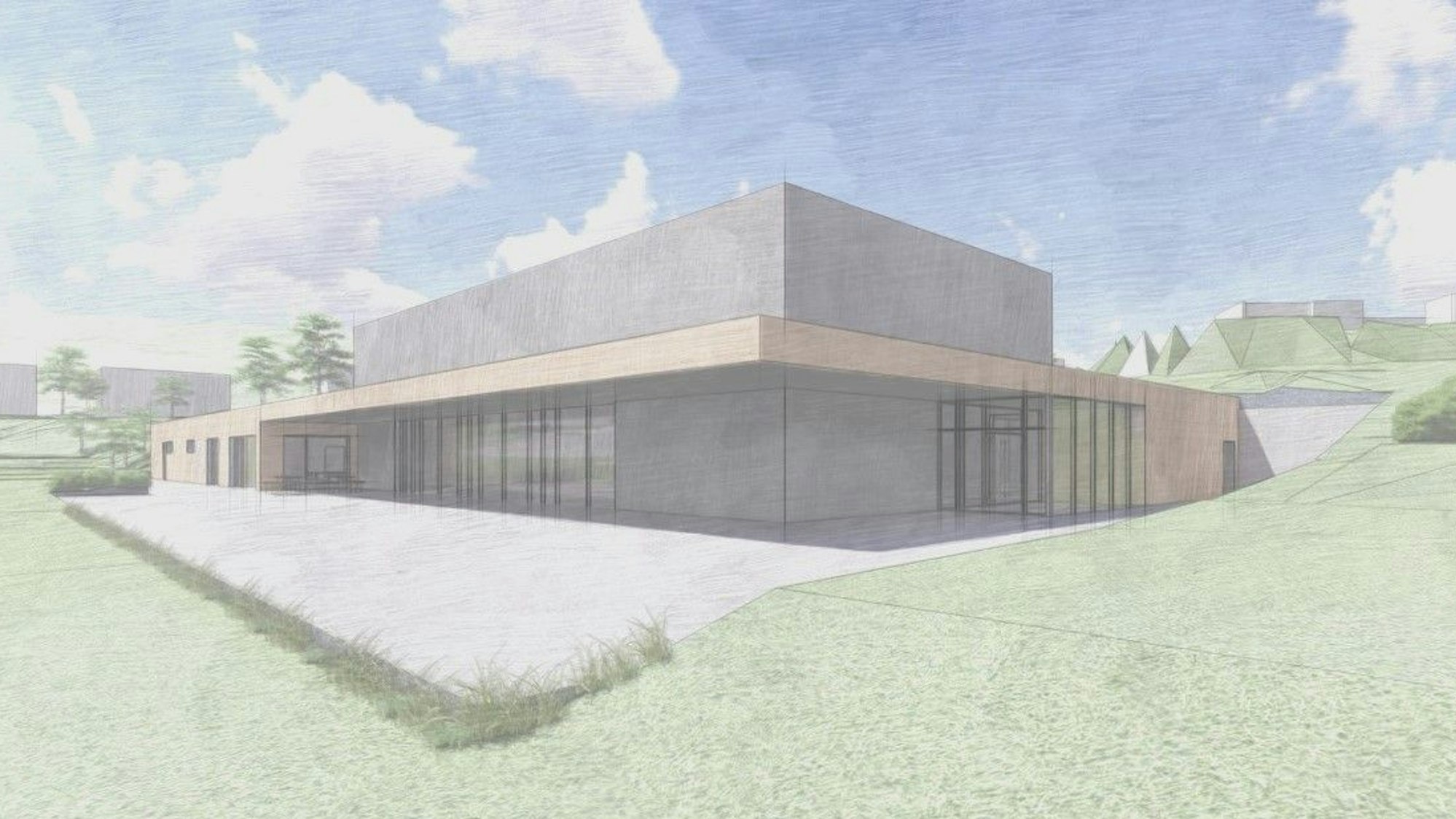 Planung für das neue Sportheim und Bürgerhaus in Sötenich.