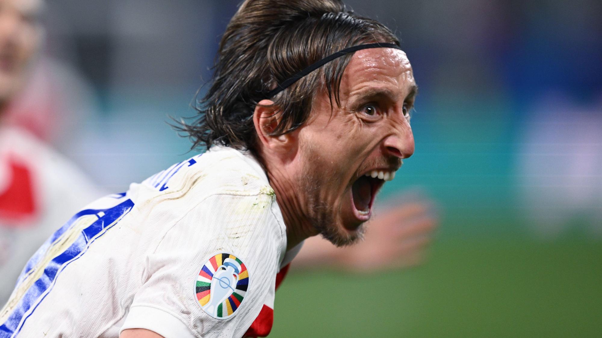 Luka Modrić schreit.