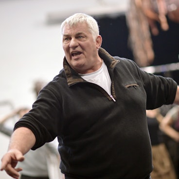 Der deutsche Schauspieler Heinz Hoenig bei einer Probe im Stage Theater des Westens in Berlin.