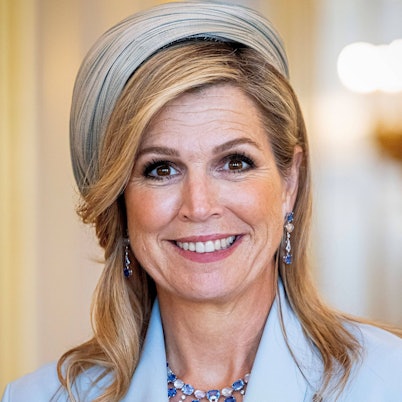 Königin Maxima bei einem Besuch des Emirs von Katar, Scheich Tamim bin Hamad Al Thani, und seiner Frau Sheikha Jawaher bint Hamad bin Suhaim Al Thani im Noordeinde-Palast.