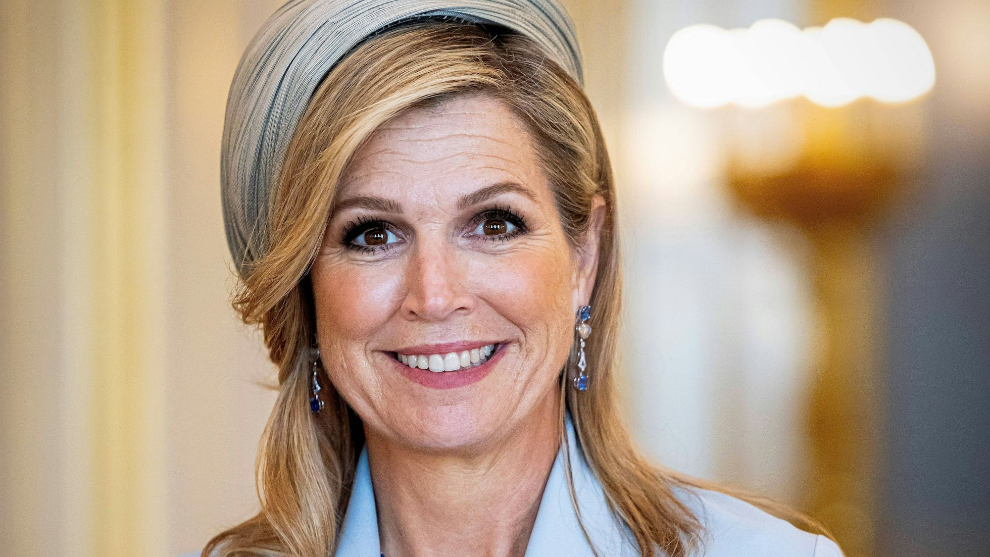 Königin Maxima bei einem Besuch des Emirs von Katar, Scheich Tamim bin Hamad Al Thani, und seiner Frau Sheikha Jawaher bint Hamad bin Suhaim Al Thani im Noordeinde-Palast.