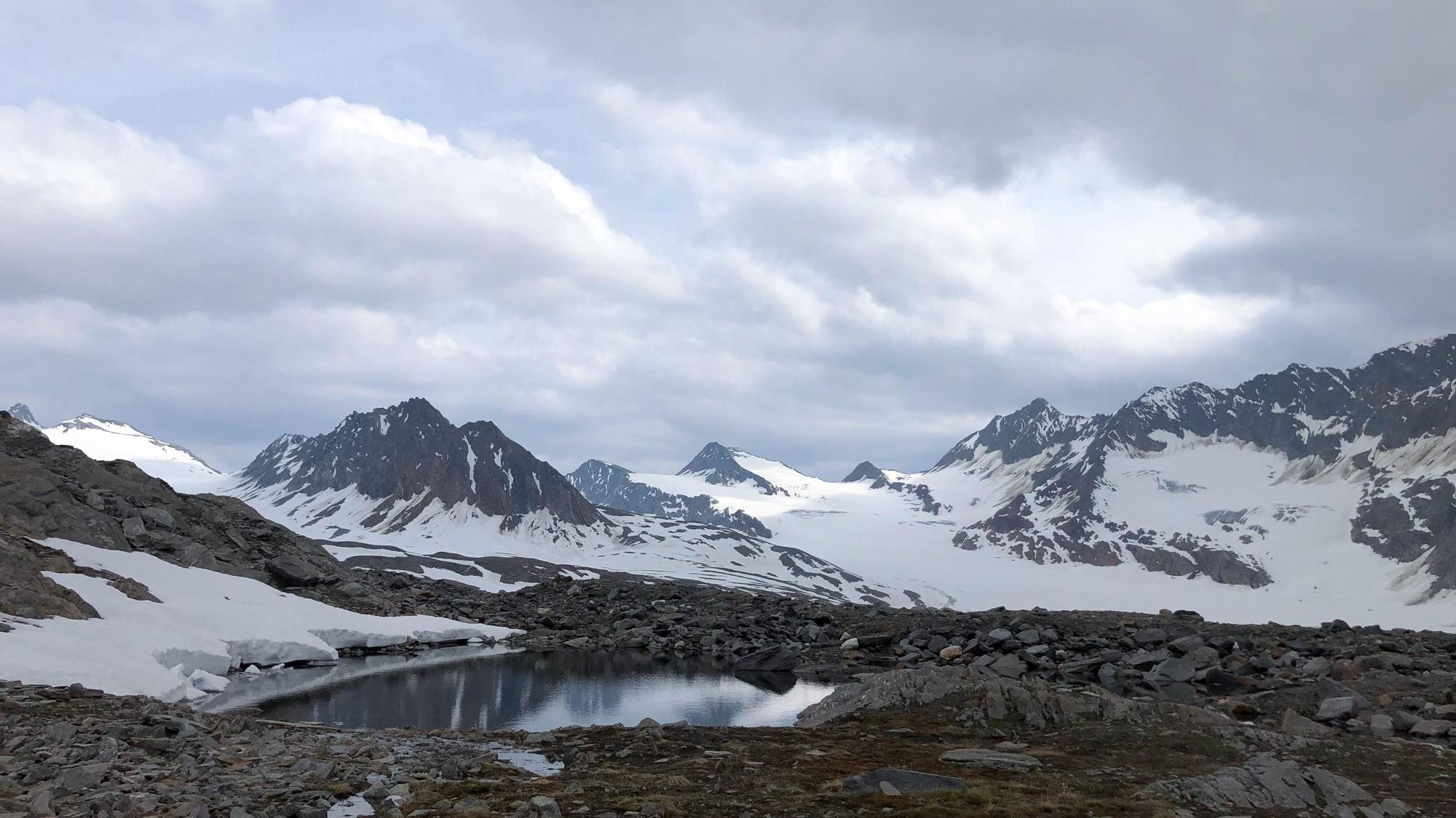 Der Gurgler Ferner in den Ötztaler Alpen in Österreich.