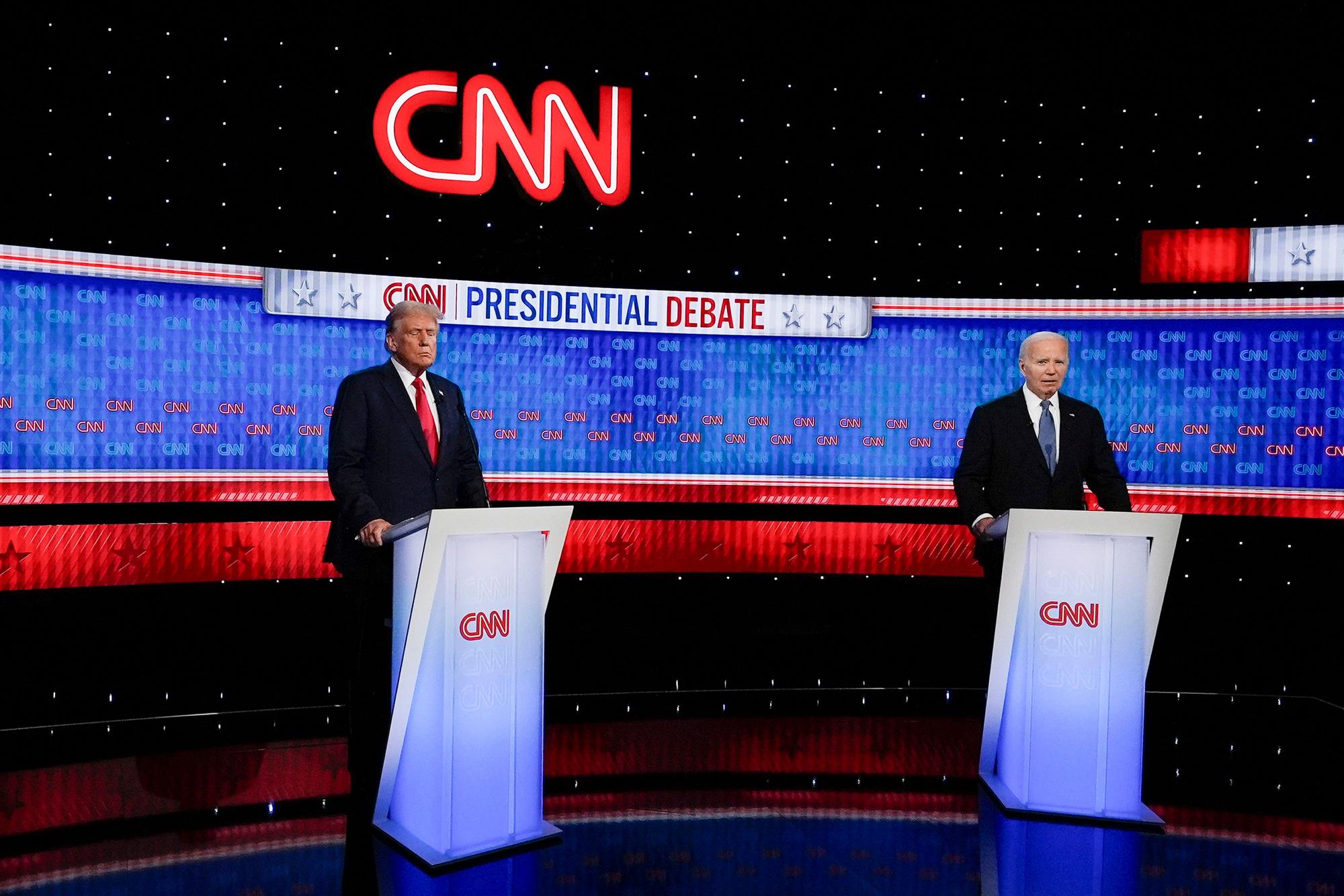 Donald Trump und Joe Biden während der TV-Debatte.