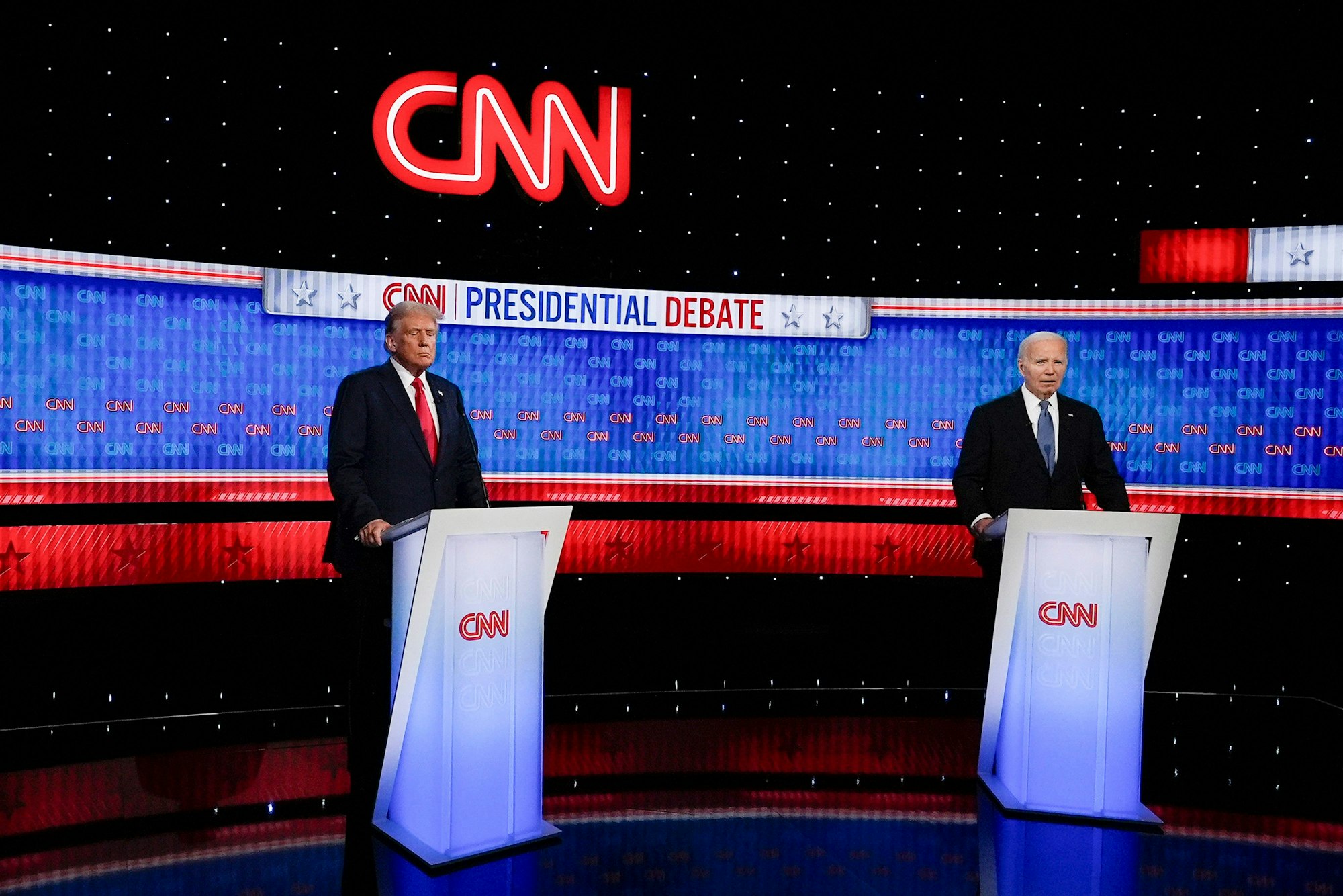 Donald Trump und Joe Biden während der TV-Debatte.