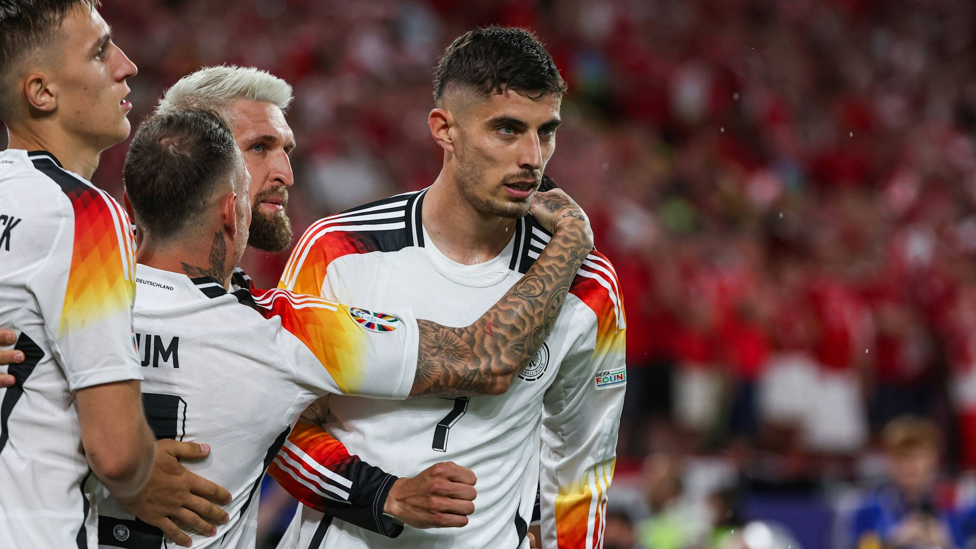 Jubel nach dem Tor: Kai Havertz brachte die DFB-Elf per Elfmeter gegen Dänemark in Führung.