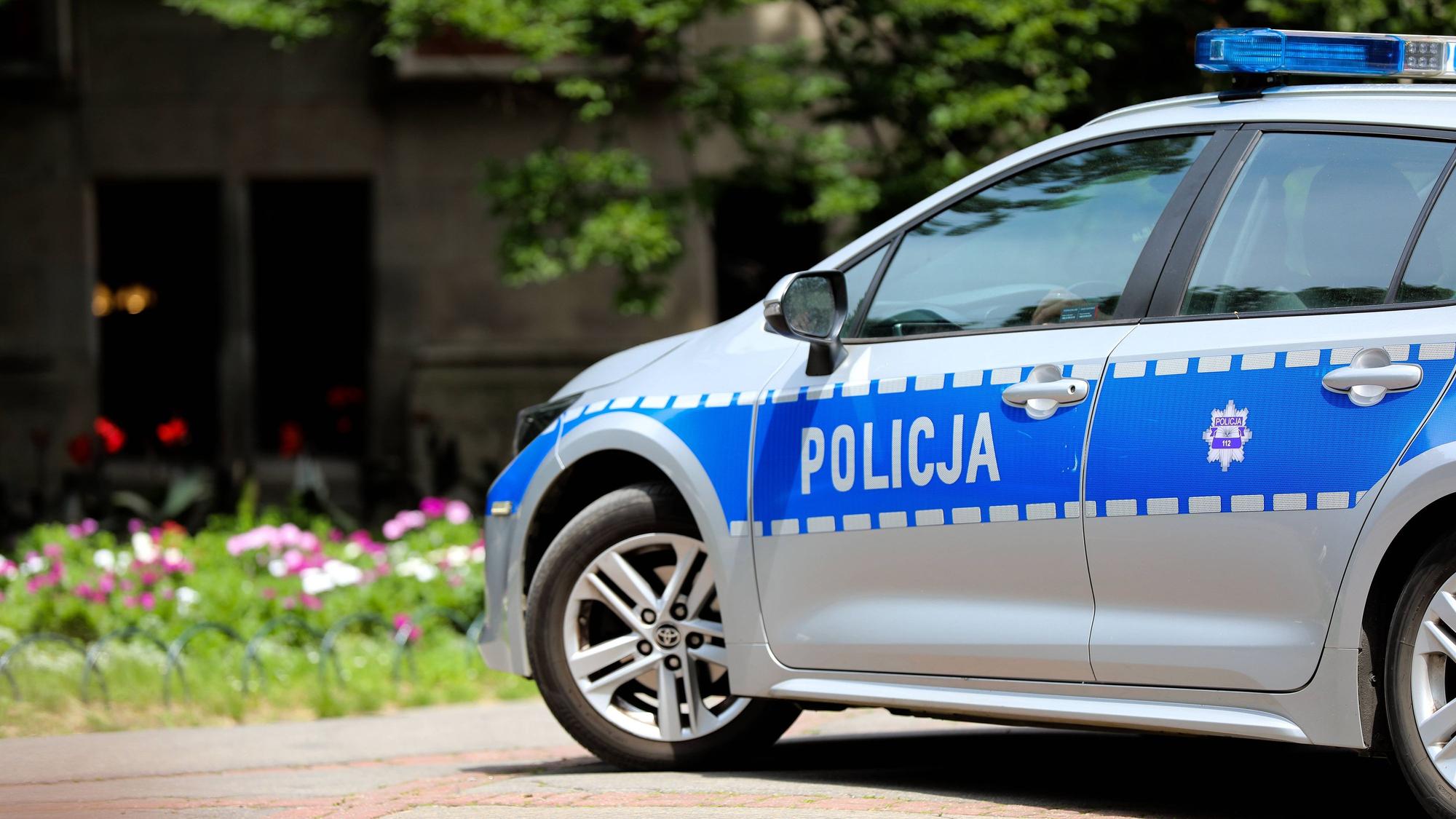 Polizeiwagen in Krakau.