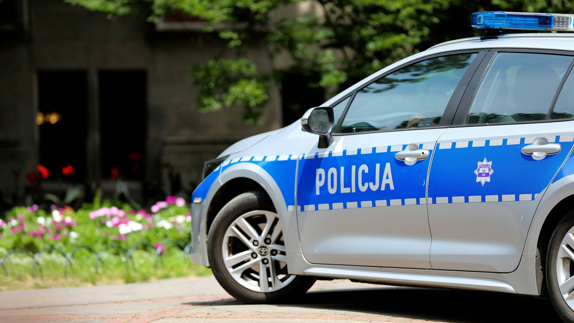 Polizeiwagen in Krakau.