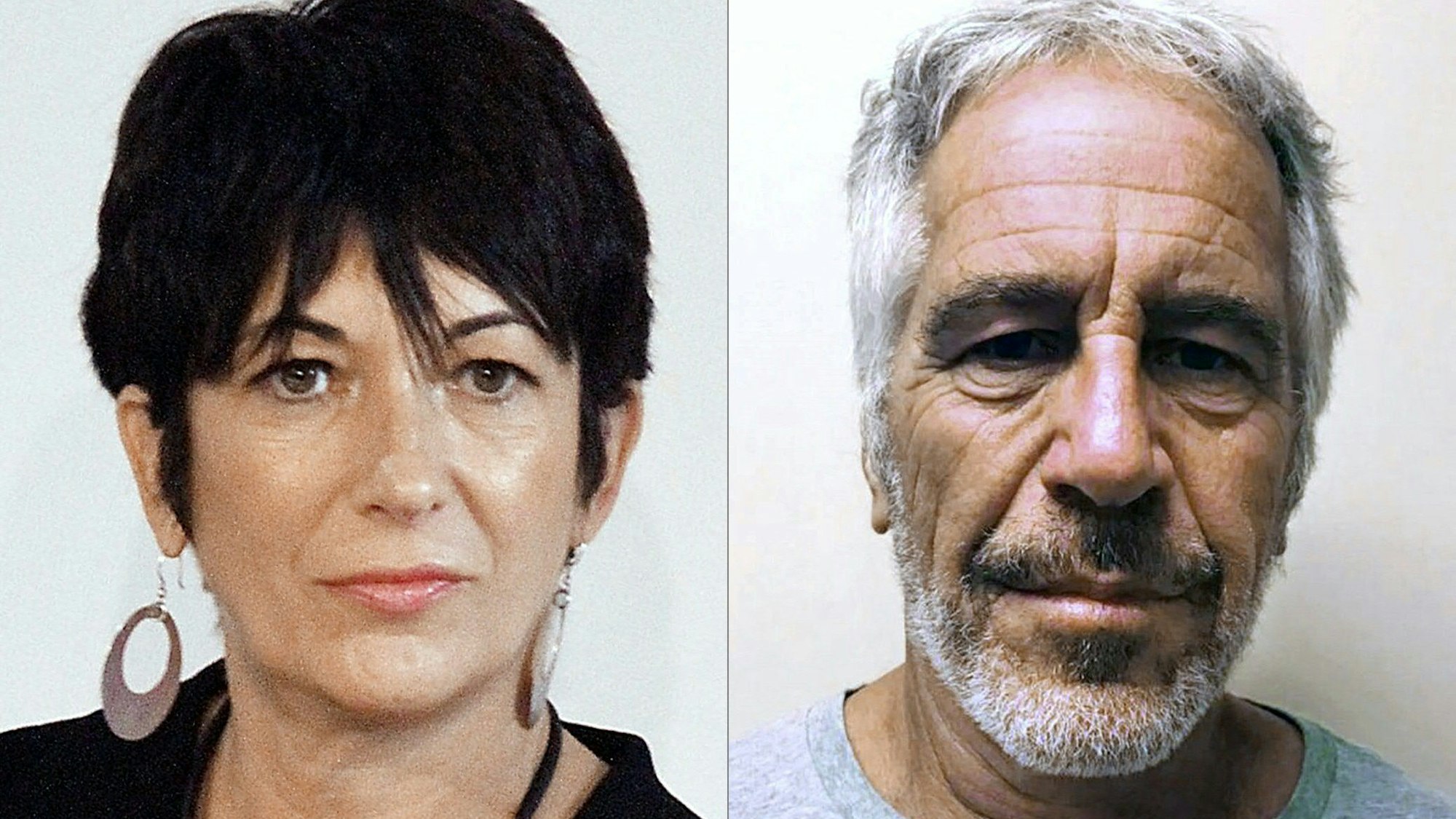 Mugshots der Polizei von Ghislaine Maxwell und Jeffrey Epstein.