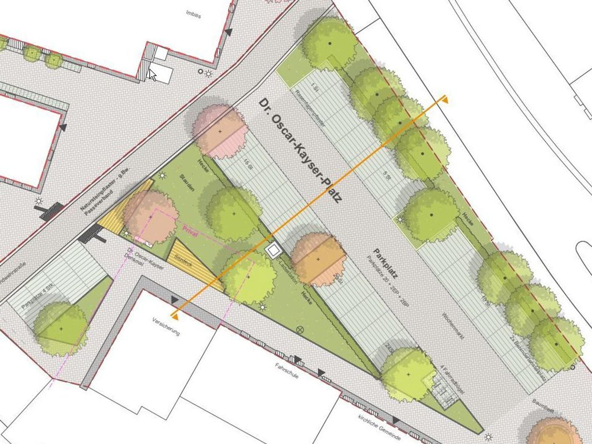 Das ist der Plan für den Dr.-Oscar-Kayser-Platz.