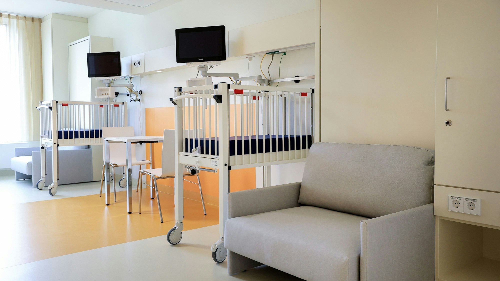 Die neuen Zimmer im Anbau am Kinderkrankenhaus Amsterdamer Straße