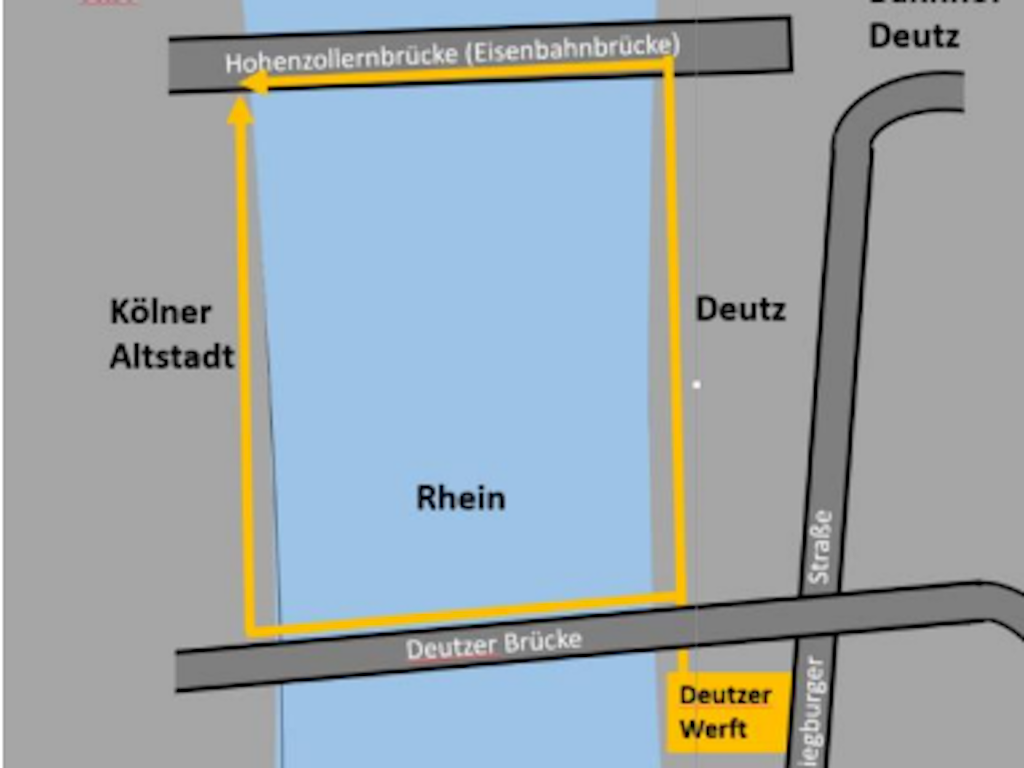 Route für die Menschenkette