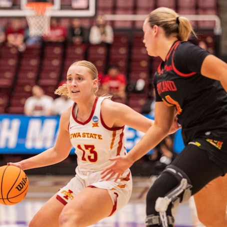 Mar 22, 2024 Palo Alto, CA, U.S.A. Iowa State guard Hannah Belanger 13goes to the basket during the NCAA, College League, USA Women s Basketball First Round Game 1 between the Iowa State Cyclones and the Maryland Terrapins. Iowa State beat Maryland 93-86 at Maple Pavilion Palo Alto,.CA. / CSM Palo Alto USA - ZUMAc04_ 20240322_zma_c04_311 Copyright: xThurmanxJamesx